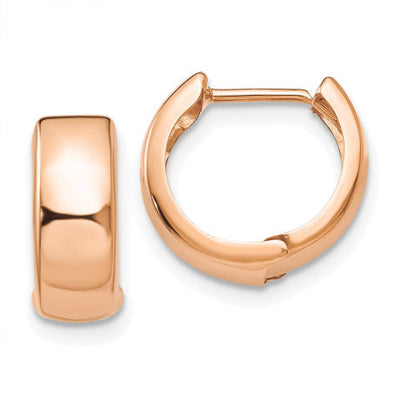 14K Rose Gold Hinged Hoop Earrings