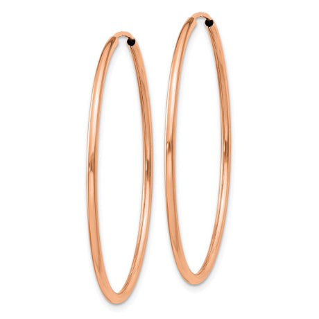 14k Rose Gold Polished Endless Tube Hoop Earrings