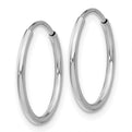 14k White Gold Polished Endless Tube Hoop Earrings