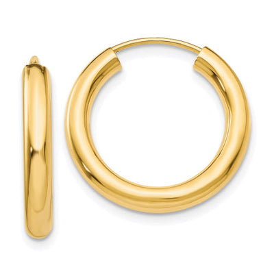 14k Polished Endless Tube Hoop Earrings