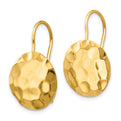 14k Hammered Circle Disc Earrings