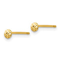 14K 3mm Puff Circle Post Earrings