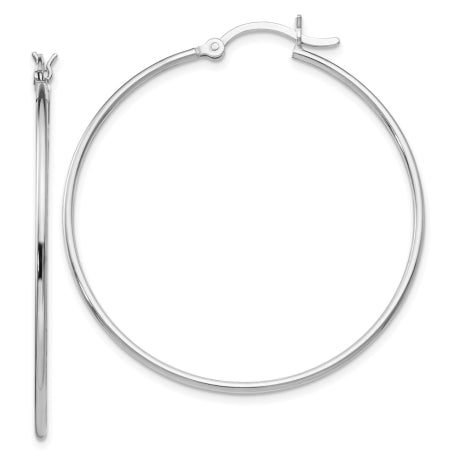 Sterling Silver Polished Hinged Hoop Earrings