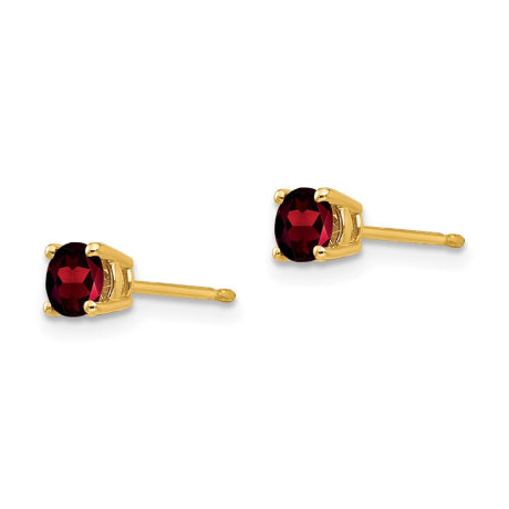 14k 4mm Garnet Earrings