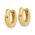 14k Polished Round Hinged Hoop Earrings