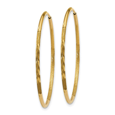 14k 1.25mm Diamond-cut Endless Hoop Earring