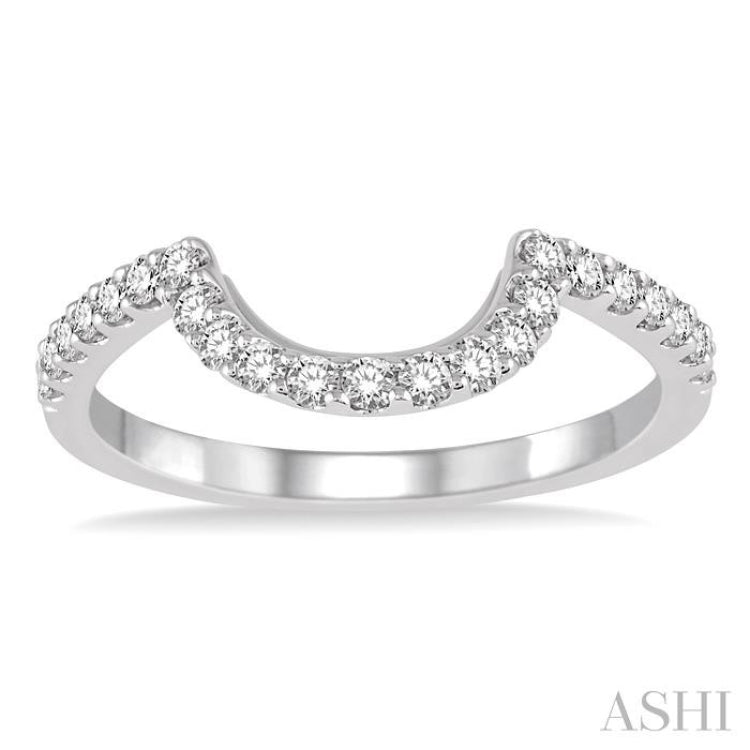 1/3 Ctw Round Cut Diamond Wedding Band in 14K White Gold