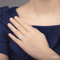 1 Ctw Square Shape Diamond Lovebright Engagement Ring in 14K White Gold