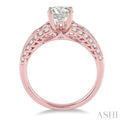 3/8 Ctw Diamond Semi-Mount Engagement Ring in 14K Rose Gold