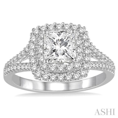 5/8 Ctw Diamond Semi-Mount Engagement Ring in 14K White Gold