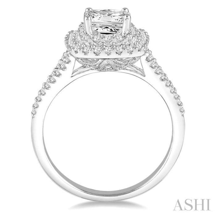 5/8 Ctw Diamond Semi-Mount Engagement Ring in 14K White Gold