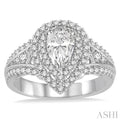 3/4 Ctw Diamond Semi-mount Engagement Ring in 14K White Gold