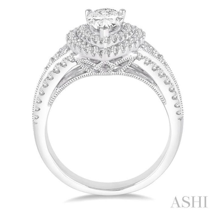 3/4 Ctw Diamond Semi-mount Engagement Ring in 14K White Gold