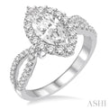 5/8 Ctw Diamond Semi-mount Engagement Ring in 14K White Gold