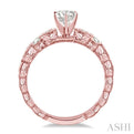 1/5 Ctw Diamond Semi-Mount Engagement Ring in 14K Rose Gold