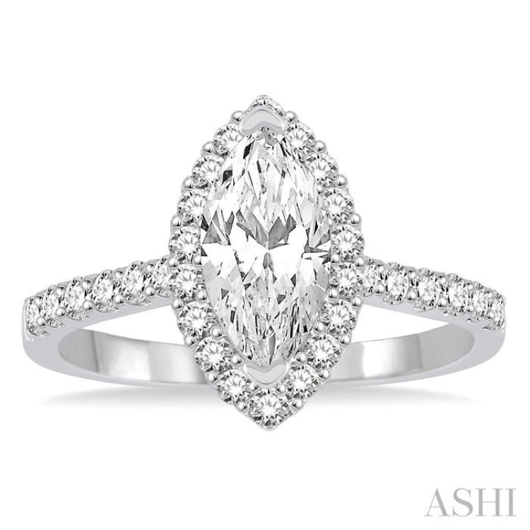 1/2 Ctw Diamond Semi-mount Engagement Ring in 14K White Gold