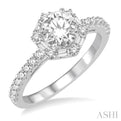 5/8 Ctw Diamond Semi-mount Engagement Ring in 14K White Gold