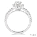 5/8 Ctw Diamond Semi-mount Engagement Ring in 14K White Gold