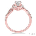 5/8 Ctw Diamond Engagement Ring with 1/4 Ct Round Cut Center Stone in 14K Rose Gold