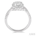 1 1/6 Ctw Diamond Engagement Ring with 3/4 Ct Pear Shape Center Stone in 14K White Gold