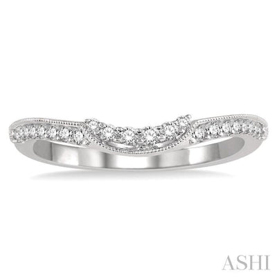 1/4 Ctw Round Cut Diamond Wedding Band in 14K White Gold