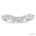 1/10 Ctw Round Cut Diamond Wedding Band in 14K White Gold