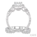 3/4 Ctw Diamond Lovebright Wedding Set with 5/8 Ctw Engagement Ring and 1/6 Ctw Wedding Band in 14K White Gold