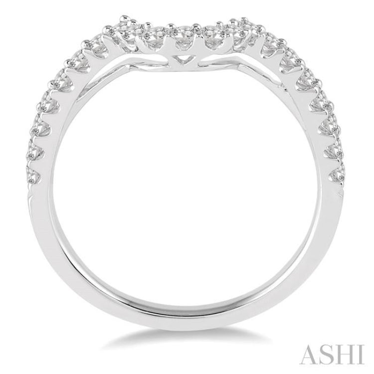 1/3 Ctw Round Cut Diamond Wedding Band in 14K White Gold