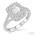 5/8 Ctw Diamond Semi-mount Engagement Ring in 14K White Gold