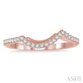 1/5 Ctw Round Cut Diamond Wedding Band in 14K Rose Gold