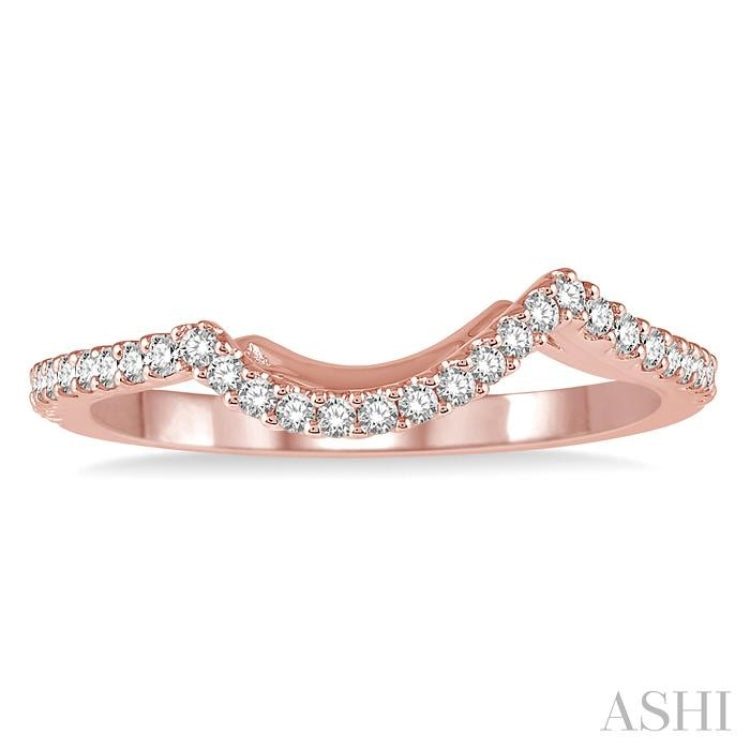 1/5 Ctw Round Cut Diamond Wedding Band in 14K Rose Gold