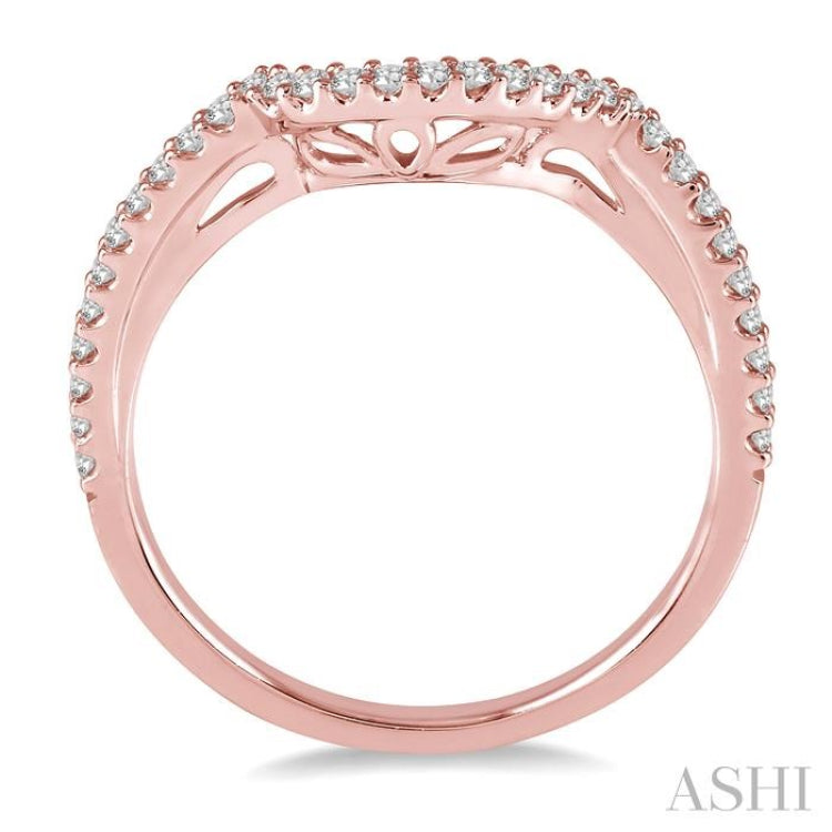 1/5 Ctw Round Cut Diamond Wedding Band in 14K Rose Gold