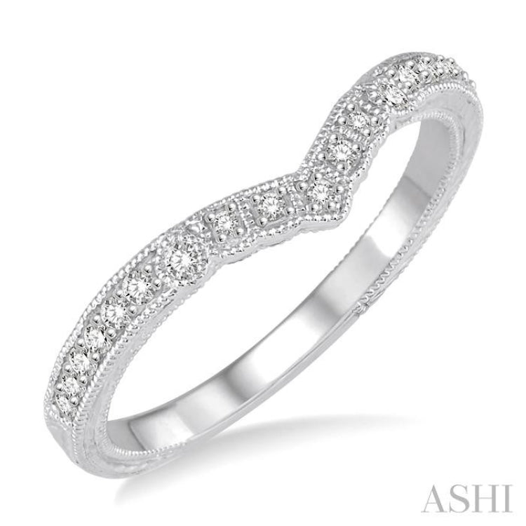 1/8 Ctw Round Cut Diamond Wedding Band in 14K White Gold