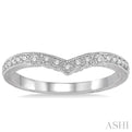 1/8 Ctw Round Cut Diamond Wedding Band in 14K White Gold