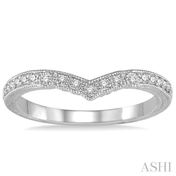 1/8 Ctw Round Cut Diamond Wedding Band in 14K White Gold