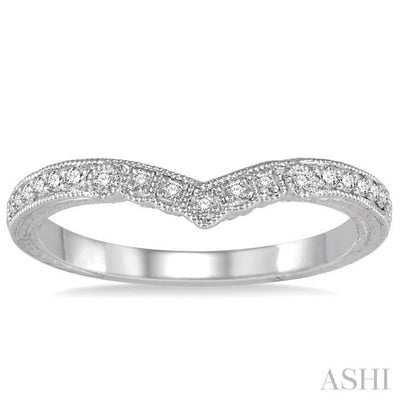 1/8 Ctw Round Cut Diamond Wedding Band in 14K White Gold