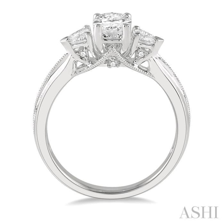 1/3 Ctw Diamond Semi-Mount Engagement Ring in 14K White Gold