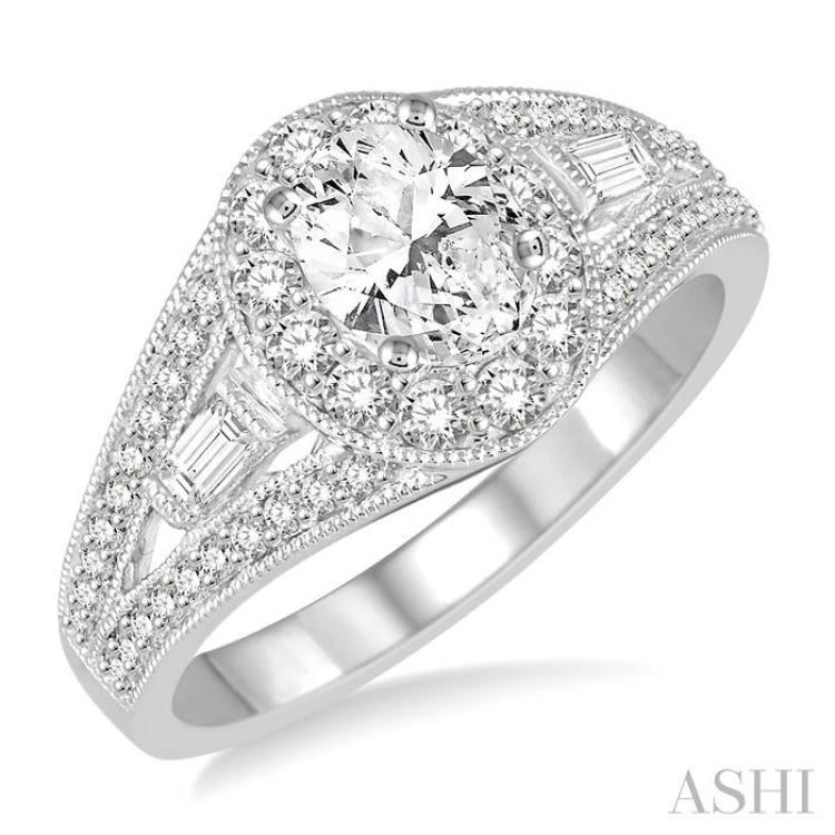 1/2 Ctw Diamond Semi-Mount Engagement Ring in 14K White Gold