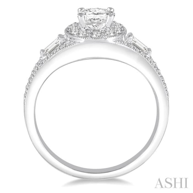 1/2 Ctw Diamond Semi-Mount Engagement Ring in 14K White Gold