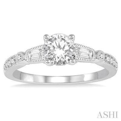 1/5 Ctw Diamond Semi-Mount Engagement Ring in 14K White Gold