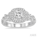 1/3 Ctw Round Diamond Semi-Mount Engagement Ring in 14K White Gold