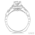 1/3 Ctw Round Diamond Semi-Mount Engagement Ring in 14K White Gold