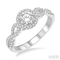 1/3 Ctw Round Diamond Semi-Mount Engagement Ring in 14K White Gold