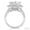 5/8 Ctw Round Diamond Marquise Halo Semi-Mount Engagement Ring in 14K White Gold