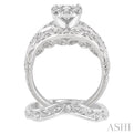 5/8 Ctw Diamond Lovebright Bridal Set With 1/2 Ctw Engagement Ring and 1/10 Ctw Wedding Band in 14K White Gold