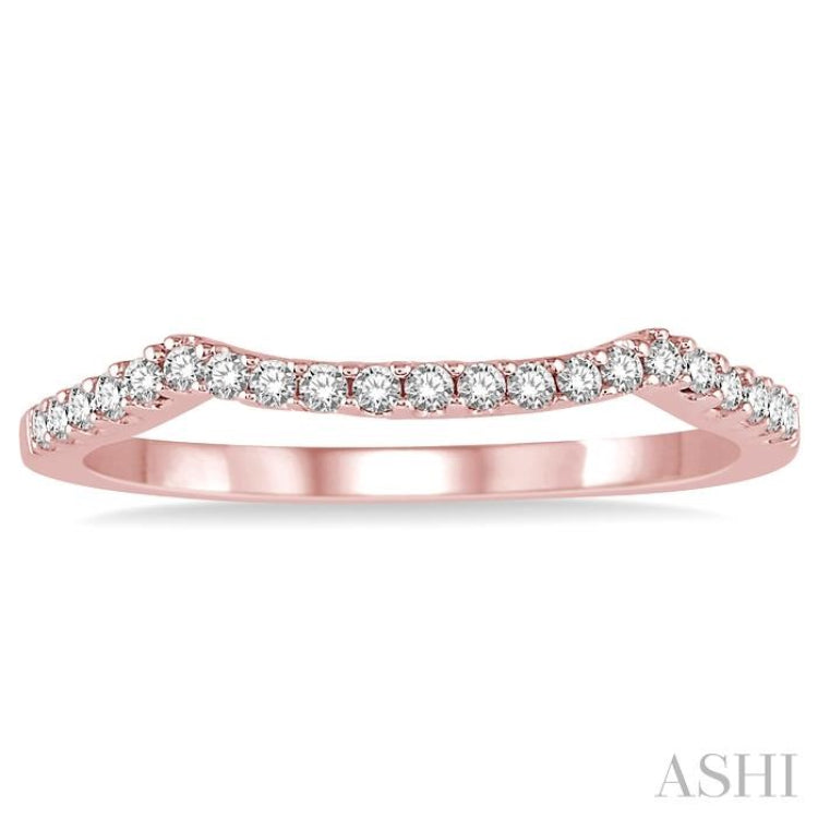 1/6 Ctw Round Cut Diamond Matching Wedding Band in 14K Rose Gold