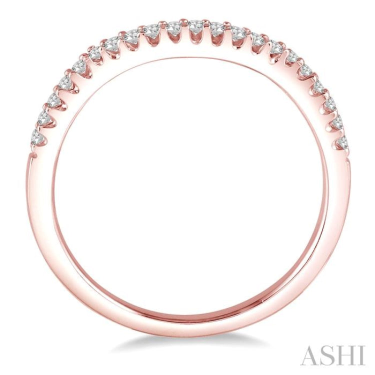 1/6 Ctw Round Cut Diamond Matching Wedding Band in 14K Rose Gold