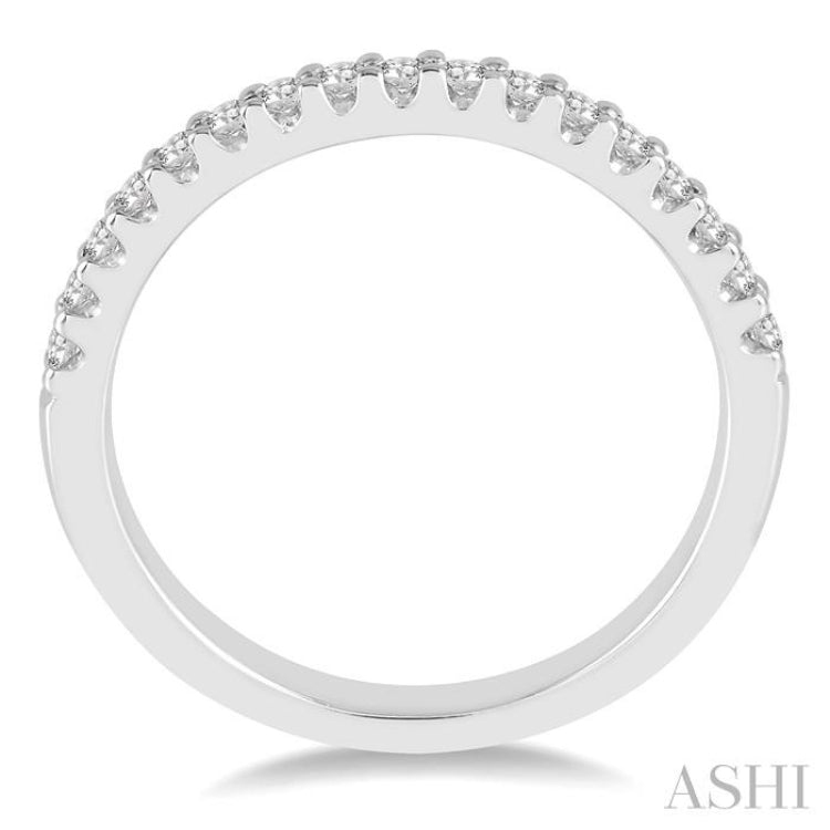 1/4 Ctw Round Cut Diamond Matching Wedding Band in 14K White Gold.