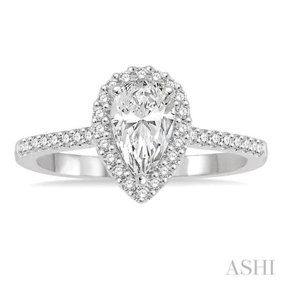 1/4 Ctw Round Cut Diamond Semi-Mount Engagement Ring in 14K White Gold