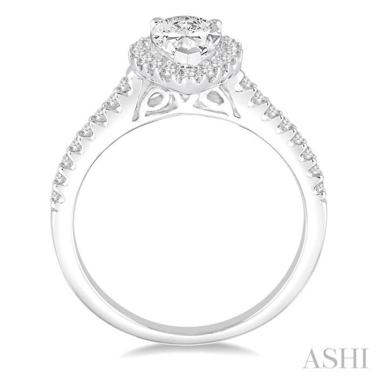 1/4 Ctw Round Cut Diamond Semi-Mount Engagement Ring in 14K White Gold